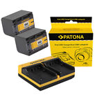 2X Batteria Patona + Caricabatteria Usb Dual Per Sony Hdr-Xr350ve,Hdr-Xr500