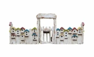 Miniatur Vogelhaustor. Federtor mit Zaun, Feengartenzubehör - Bild 1 von 2