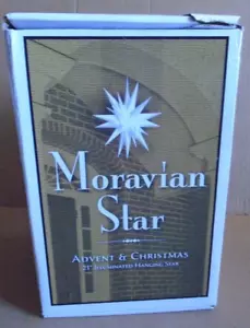 Moravian Star 21" Illuminated White Star Hanging Christmas Decoration - Picture 1 of 19