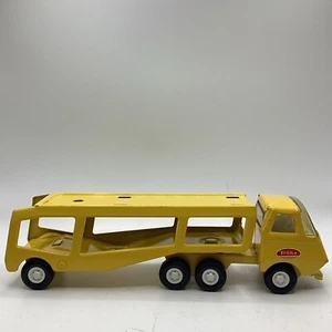 Vintage Tonka Truck Car Hauler Tractor Trailer Yellow Auto Transport Semi 55230 - Picture 1 of 13