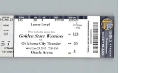 Oklahoma City vs Golden State Warriors 1/23/2013 Ticket Stephen Curry 31 Points - Picture 1 of 2