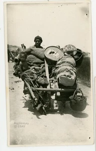 Vintage 1927 China Photograph Haiyuan Wheel Barrow Chinese Coolie Sharp Photo - Picture 1 of 2