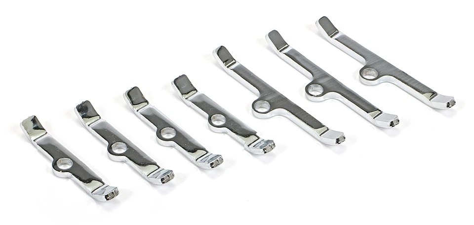 Trans-Dapt 9640 (Set of 7) Valve Cover Hold Down Tabs Chrome Steel - Image 1 of 1