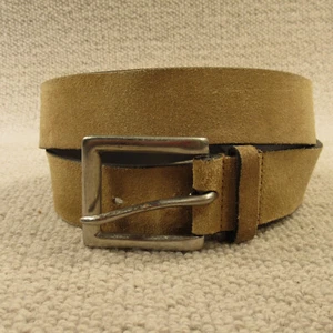 H&M Suede Leather Belt Size 40 Large Brown Solid Italy Vintage 7503 - Picture 1 of 13
