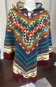 TEJIDOS САУМІ Mehrfarbiger Alpaka Poncho Einheitsgröße - Bild 1 von 6