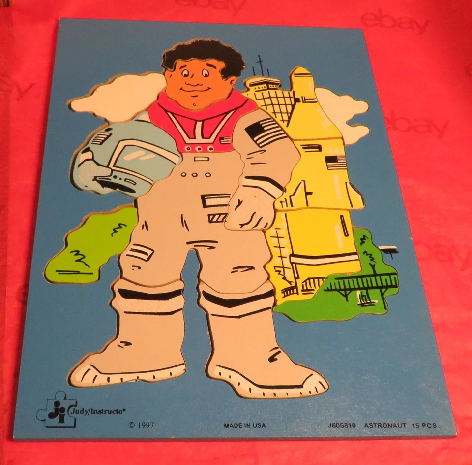 Vintage Spaceman Astronaut Wooden Puzzle by Judy Company 1997 15 Piece J606810 - Image 1 of 4