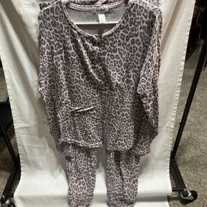 Just Be Pyjama Set Mädchen Größe L zartrosa Leopard - Bild 1 von 6