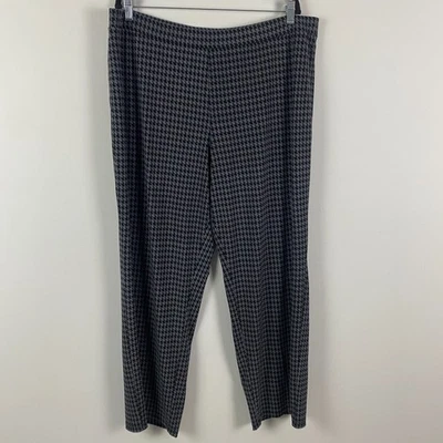 Susan Graver Liquid Knit Straight Leg Pants Size XL Gray Black Houndstooth - Image 1 of 4