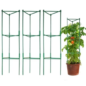 3Pack 48Inch/4ft Tomato Cages Garden Plant Stakes for Outdoor/Indoor with 15P... - Picture 1 of 9