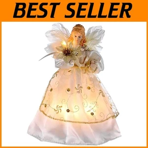 Elegant 9" Lighted Christmas Angel Topper - Picture 1 of 4