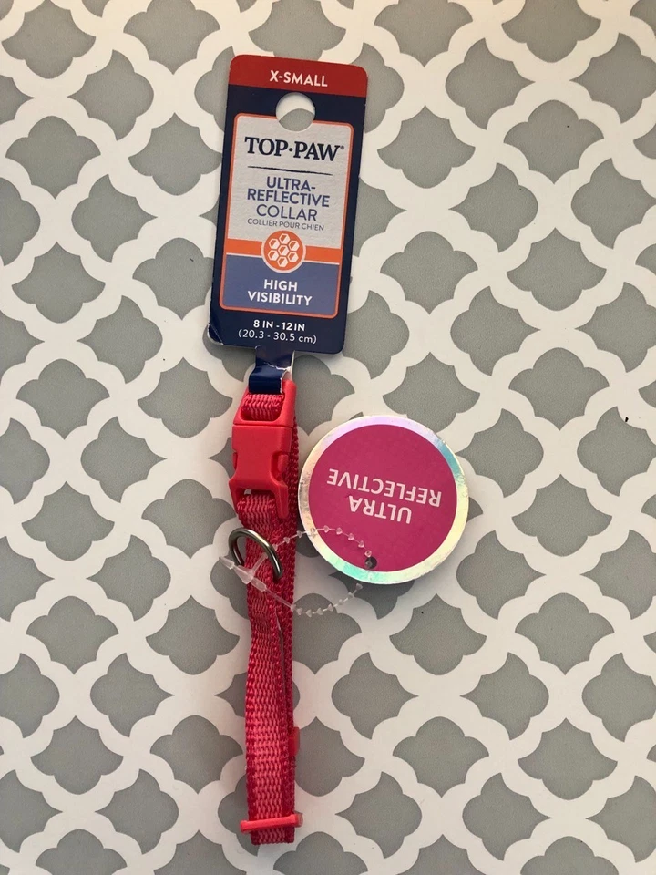 Top Paw Reflective Collar XS 8"-12" Pink - Image 1 of 1