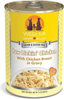 12PK 14 oz Weruva comida clásica para perros, lamiendo patas de pollo con pechuga de pollo en salsa Foto 1 de 4