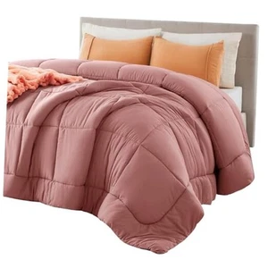  Comforter Duvet Insert - Quilted Comforters Size, Oversized King Dusty Pink - Picture 1 of 7