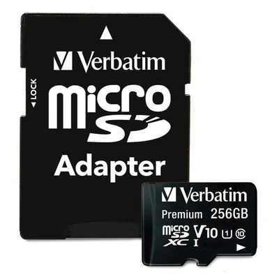 Verbatim® 256-GB Class 10 Premium microSDXC™ Memory Card with Adapter - Image 1 of 4