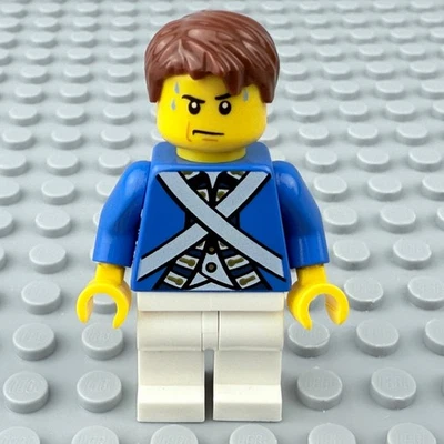 乐高 Bluecoat Soldier 5 Minifigure Sweat Drops 红色棕色头发 pi173 Imperial — 第 1/4 张图片