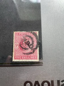 GB KEVII 5/- Used Perfin - Picture 1 of 1
