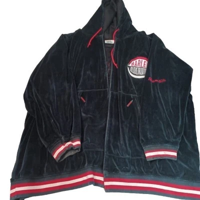 Sudadera con capucha vintage Y2K platino FUBU 5X terciopelo Harlem Globetrotters cremallera rara Foto 1 de 4