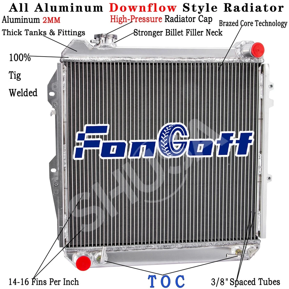 3 Row Aluminum Radiator Fit 1988-1995 Toyota Pickup 4Runner SR5/DLX 3.0L V6 - Image 1 of 4