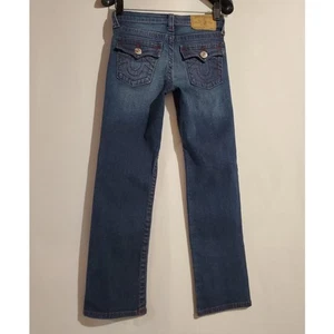 True Religion Kids SE Straight Flap Pocket Dark Wash Jeans Size 8 Youth Unisex - Picture 1 of 9