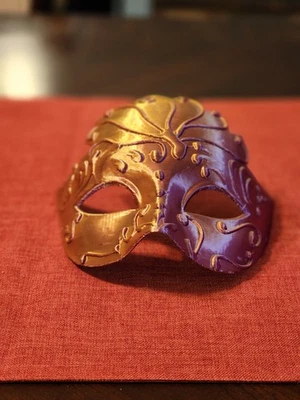 Gold and Purple Venetian Masquerade Mask 3D Printed - Image 1 of 4