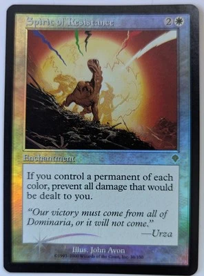 Magic the Gathering SPIRIT OF RESISTANCE #38/350 Foil Invasion White Common NM - Image 1 of 2