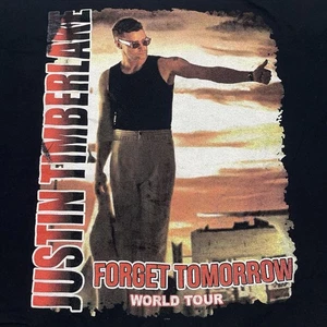 Justin Timberlake XL 2-sided Black T-shirt Tour Concert Rock Band Guitar - Picture 1 of 8