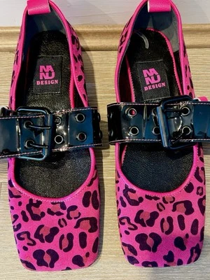 Handmade In Italy ONE OF A KIND ORIGINAL Suede Leather Size 39 Mary Jane Animal - Image 1 of 4