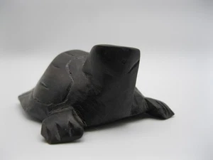 Vintage Hand Carved Wooden Sea Turtle Small Sculpture Decor Figurine 2.25" long - Picture 1 of 13