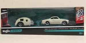 TOW & GO MAISTO DESIGN 1966 VOLKSWAGEN KARMANNCHIA/TRAVELER TRAILER SCALE 1/64 - Picture 1 of 6