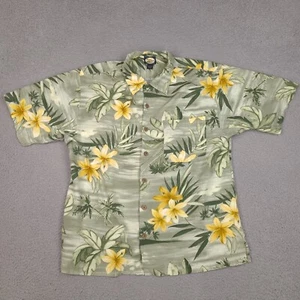 Vintage Tommy Bahama Hemd Herren Large Grün Blumen Hawaii Knopfleiste Viskose - Bild 1 von 11