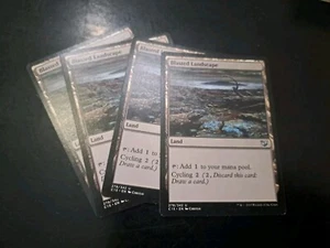 4 Blasted Landscape Commander 2015 PLD Land Uncommon MAGIC MTG CARD - Picture 1 of 1