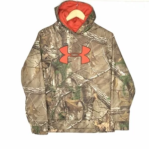 Under Armour Realtree Fleece Camo Big Logo Pullover Hoodie Youth Boys YLG - Picture 1 of 7