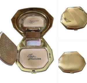 Elgin Elgina American Art Deco Powder & Rouge Goldtone Compact 1920’s New York - Bild 1 von 23
