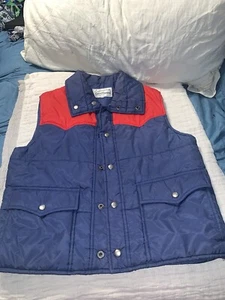 Vintage 1980s Puffer Vest Current Seen Men's Sz Med Blue/red - Picture 1 of 17