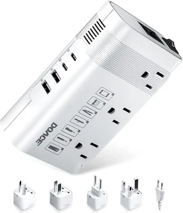 220V to 110V Converter, Voltage Converter US to Europe for Curling Irons and - Picture 1 of 6