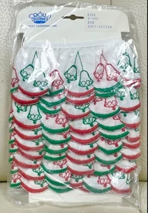 Vtg Holiday Christmas Trim Ruffled Border Ribbon “Bells Theme” 2 Yards New 1970s - Picture 1 of 12
