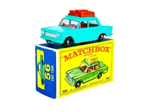 Matchbox Lesney No. 56 Green Fiat 1500 and Roof Luggage w/E3 Style Box - Picture 1 of 12