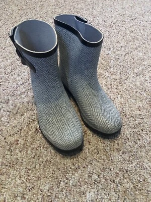 Botas de lluvia para mujer NOMAD talla 9 gris blanco y negro espiga, talla 9 Foto 1 de 4