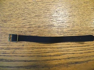 New OLD Stock LeJour Black Nylon Fabric Watch Band Brass Finish Buckl 17 & 18 mm - Picture 1 of 8