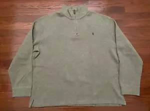 POLO RALPH LAUREN 1/4 ZIP STRICK PULLOVER HERREN XXL 2XL HELLBRAUN MIT BRAUNEM PONY v - Bild 1 von 5