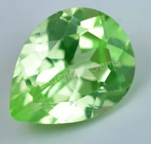 4.90 Ct Natural Green Peridot Pear Shape VVS Pak Gemstone AGL Certified - Picture 1 of 7