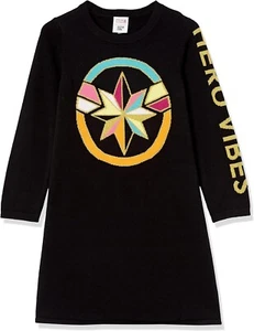 Amazon Essentials Disney Black Marvel Heroes Girls Sweater Dress - Picture 1 of 2