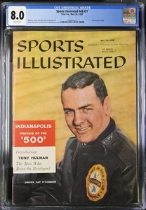 Quiosco Pat O'Connor Indy 500 Auto Racing May Sports Illustrated 1958 CGC 8,0 - Imagen 1 de 2