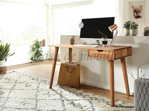 Massivholz Schreibtisch 120x75x55 Kernbuche geölt Büro-tisch Holz Beistelltisch - Bild 1 von 9