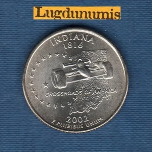 Etats Unis Quarter Dollar 2002 P Indiana série des Etats Neuve Rouleau - Picture 1 of 1