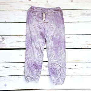 SUNDRY Girls Purple Tie Dye High Wise Straight Drawstring Sweatpants Sz 3 - Picture 1 of 8