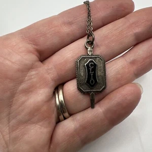 Vintage College School Sterling Silver Key Pendant 925 Fob CLIO - Columbia - Picture 1 of 4