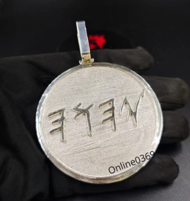 Colgante medallón 4 letras regalo viernes negro para hombre metal macizo plata 925 Foto 1 de 4