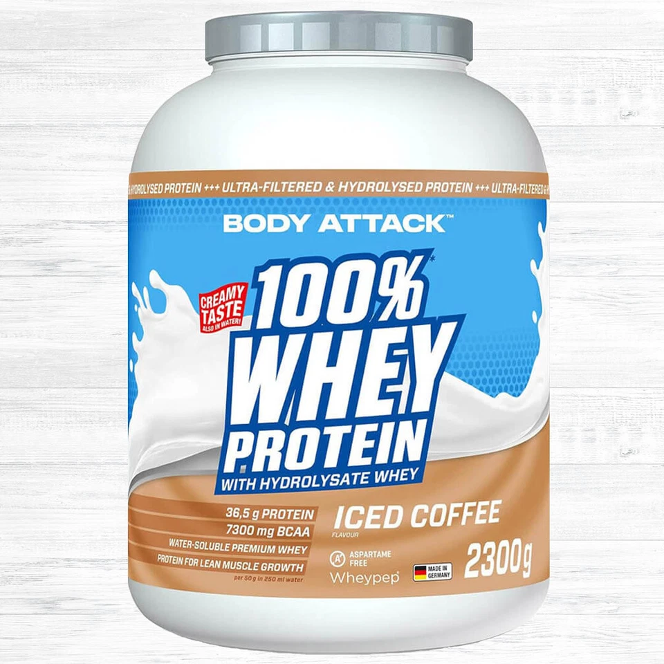 Body Attack 100% Whey Protein 2300g Dose 25,61 €/kg mit BCAA