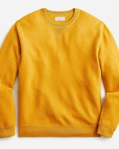 J. Felpa Maglione Crew Wallace & Barnes da uomo lana bollita girocollo giallo nuovo con etichette - Foto 1 di 4